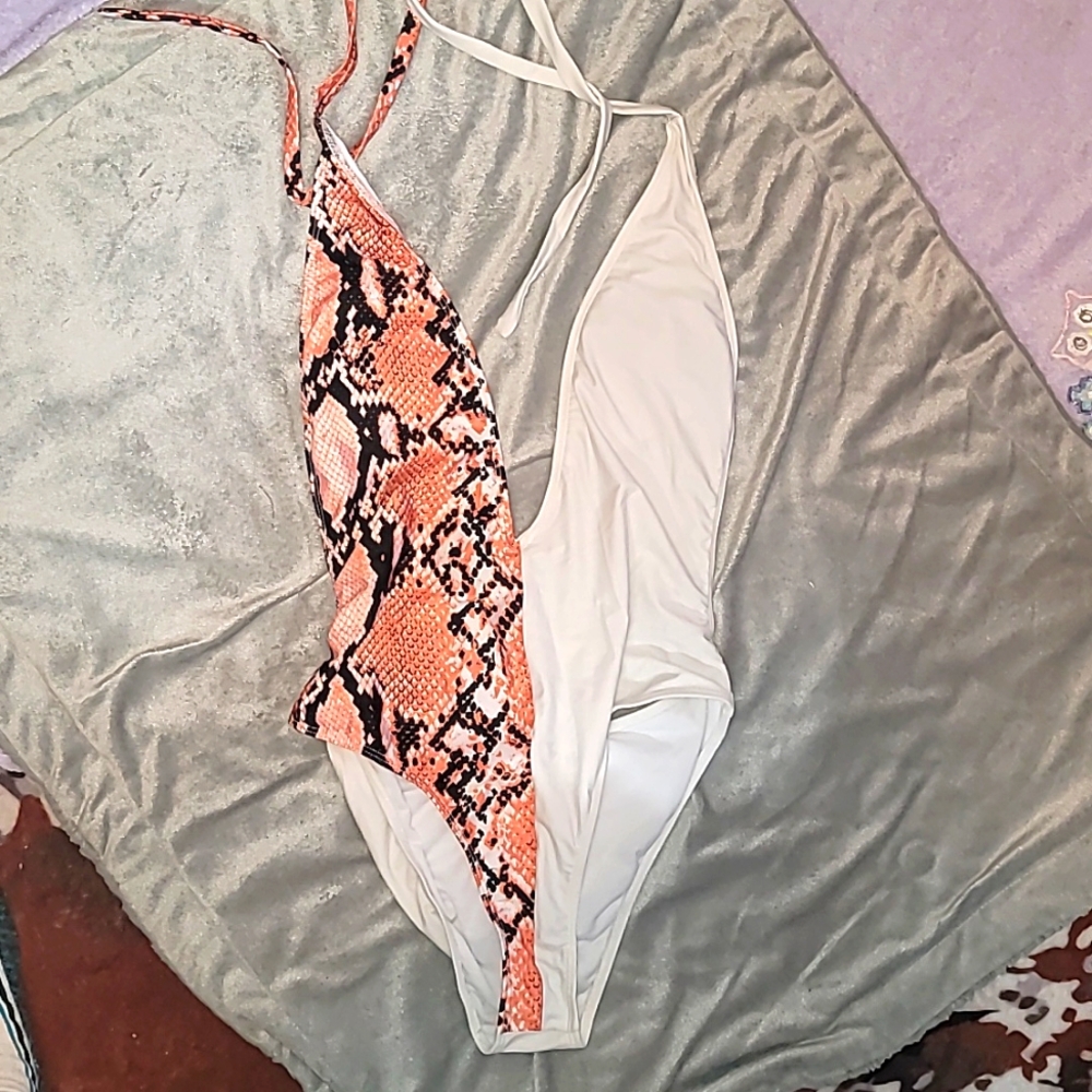 Brand New Women's Plunge Style One Piece Swim Suit